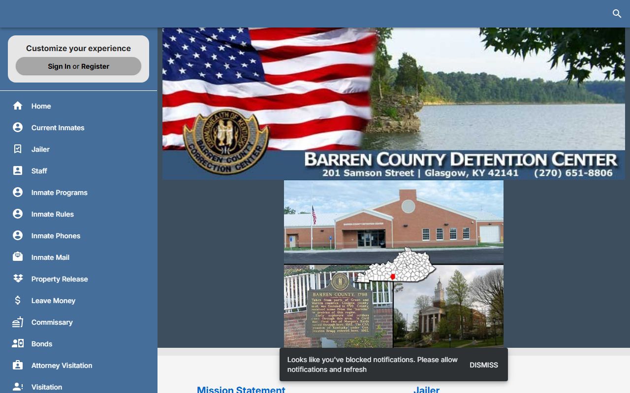 Monroe County inmate population current-inmates route at Barren County Detention Center